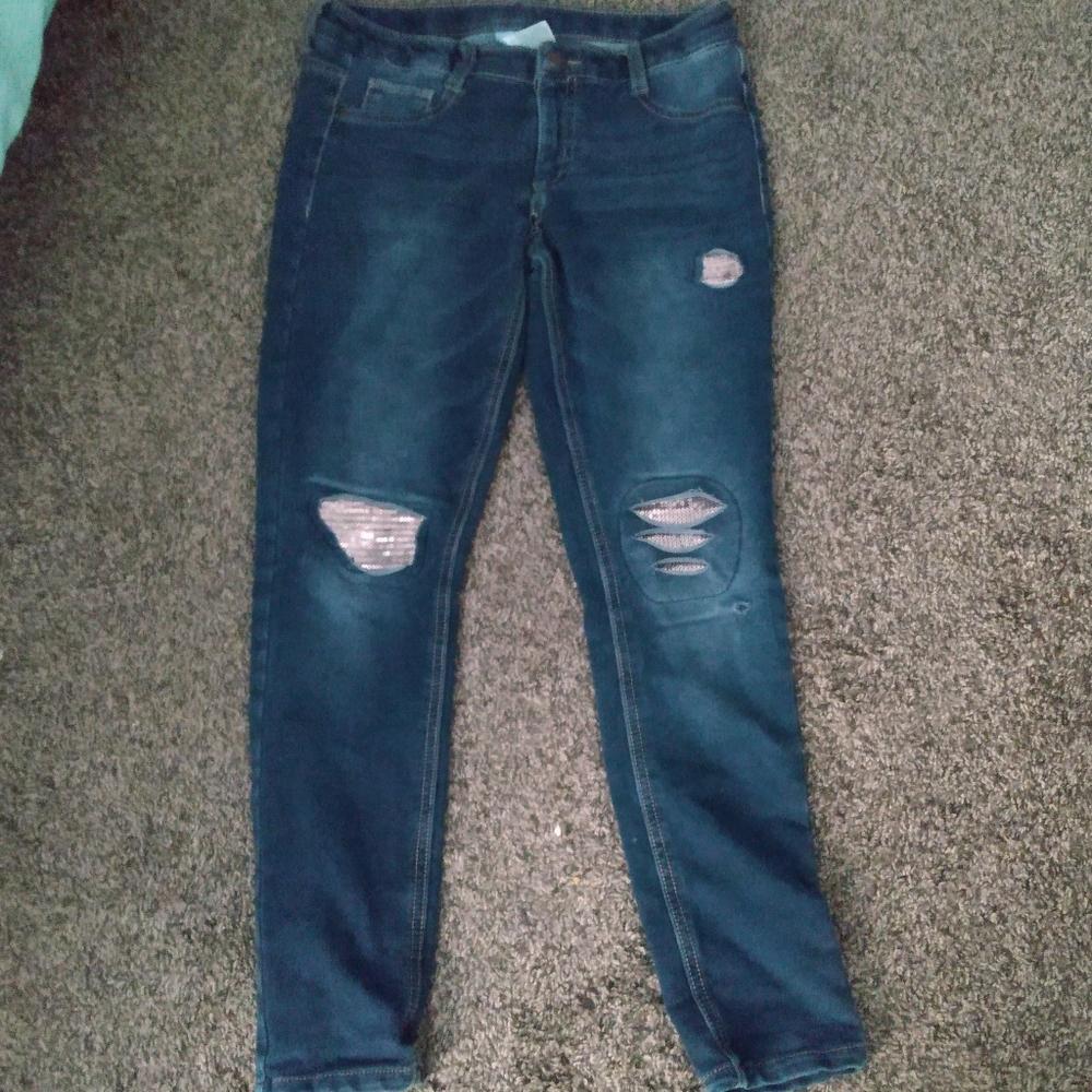 dark blue skinny jeans